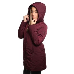 giubbino lungo reversibile refrigue DONNA BORGOGNA BURGUNDY - 2821O00071 - SYN vista laterale liscia