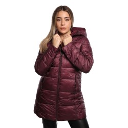 giubbino lungo reversibile refrigue DONNA BORGOGNA BURGUNDY - 2821O00071 - SYN vista frontale trapuntata