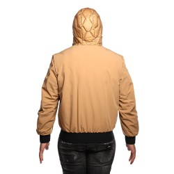 giubbino peuterey UOMO CUOIO CHIARO 995 - KOONS KJ BMAT - PEU5207 vista posteriore cappuccio