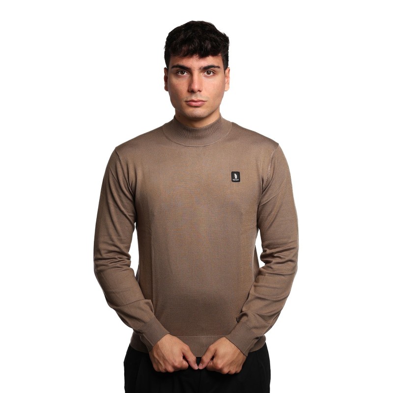 maglioncino refrigue UOMO BEIGE SCURO TAUPE - 2811W00186 vista frontale