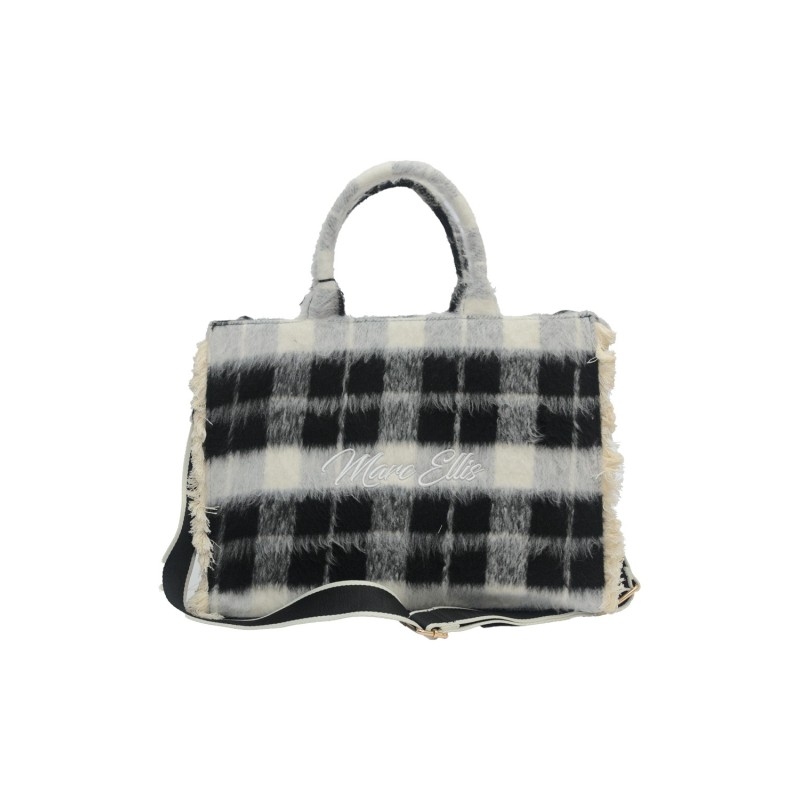 borsa marc ellis DONNA BLACK - BUBY CHECK L vista frontale