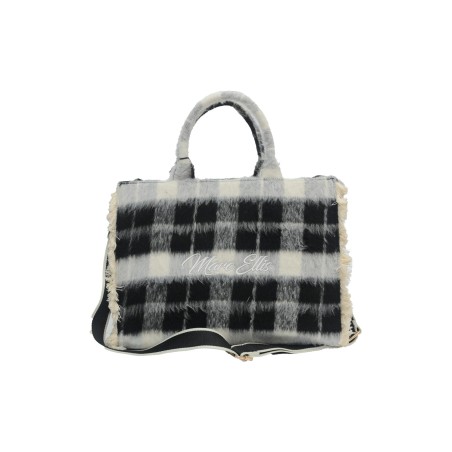 borsa marc ellis DONNA BLACK - BUBY CHECK L vista frontale