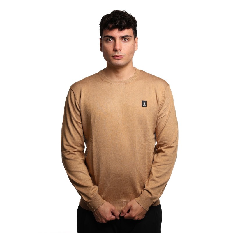 maglioncino refrigue UOMO MARRONE CHIARO HAVANA - 2811W00156 vista frontale