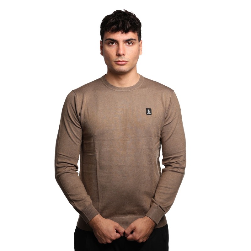 maglioncino refrigue UOMO MARRONE FANGO TAUPE - 2811W00156 vista frontale