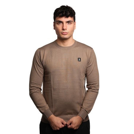 maglioncino refrigue UOMO MARRONE FANGO TAUPE - 2811W00156 vista frontale