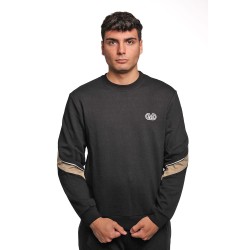 felpa maison 9 paris UOMO NERA E BEIGE - M9MF2541 vista frontale