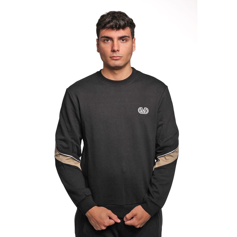 felpa maison 9 paris UOMO NERA E BEIGE - M9MF2541 vista frontale