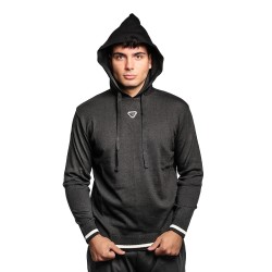 maglioncino maison 9 paris UOMO NERO - M9ML1337 vista frontale cappuccio