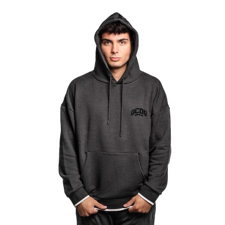 felpa gcds UOMO 99 BLACK - B2EM1904JD1 vista frontale cappuccio