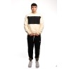 pantalone tuta maison 9 paris UOMO NERO E BEIGE - M9P4407 vista completo posteriore
