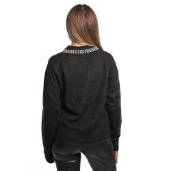 cardigan jijil DONNA 0002 NERO - JPI25MK019 vista posteriore