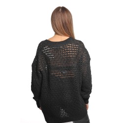cardigan jijil DONNA 0002 NERO - JPI25MK023 vista posteriore