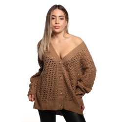 cardigan jijil DONNA 0925 CAMEL - JPI25MK023 vista frontale