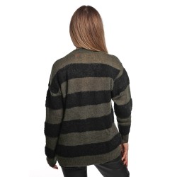 cardigan sun68 DONNA 1174 NERO E MILITARE SCURO - K45265 vista posteriore