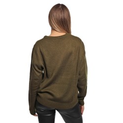 maglione jijil DONNA 0007 VERDE MILITARE - JPI25MK029 vista posteriore