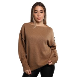 maglione jijil DONNA 0925 CAMEL - JPI25MK010 vista frontale