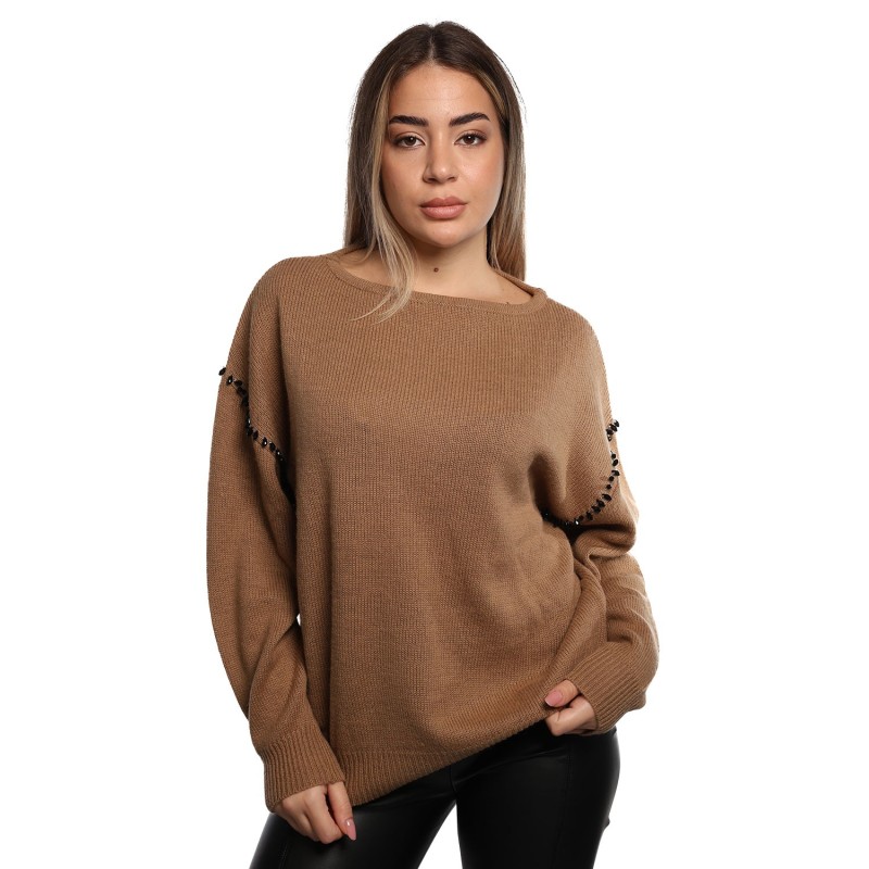 maglione jijil DONNA 0925 CAMEL - JPI25MK010 vista frontale