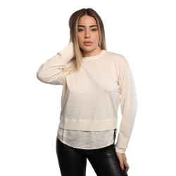 maglioncino sun68 DONNA 31 BIANCO PANNA - K45226 vista frontale