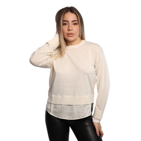 maglioncino sun68 DONNA 31 BIANCO PANNA - K45226 vista frontale