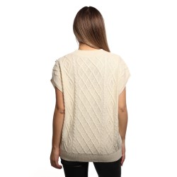 maglione a gilet jijil DONNA 0913 VANIGLIA - JPI25MK009 vista posteriore
