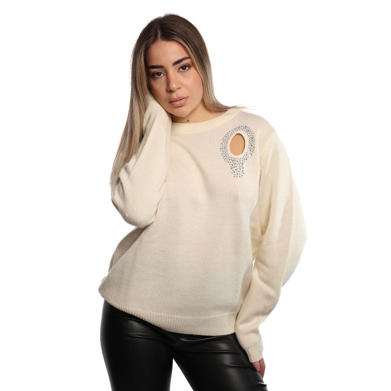 maglione jijil DONNA 0913 VANIGLIA - JPI25MK029 vista frontale