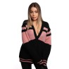 cardigan sun68 DONNA 1157 NERO E ROSA SCURO - K45263 vista frontale