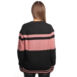 cardigan sun68 DONNA 1157 NERO E ROSA SCURO - K45263 vista posteriore