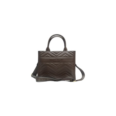 borsa marc ellis DONNA MARRONE E ORO COCOA/LIGHT GOLD - FLAT BUBY WAVE M_25 vista frontale