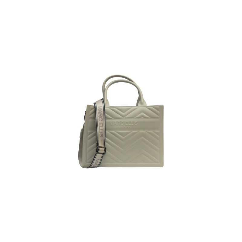 borsa marc ellis DONNA CREMA E ARGENTO TAUPE/CDF - FLAT BUBY WAVE M_25 vista frontale