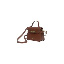 borsa marc ellis DONNA DARK CUOIO E LIGHT GOLD - AROUND S 26 vista laterale