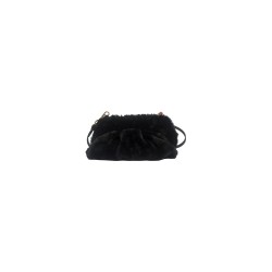 pochette secret pon pon DONNA BLACK - MARGARET FUR CLUTCH M vista posteriore