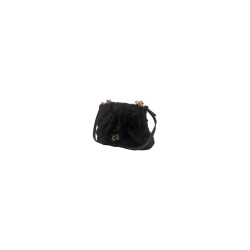 pochette secret pon pon DONNA BLACK - MARGARET FUR CLUTCH S vista laterale