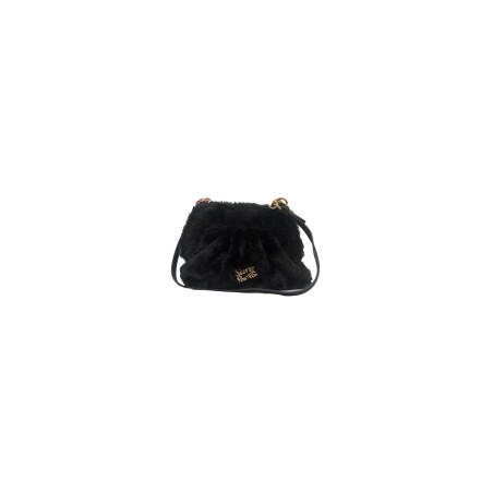 pochette secret pon pon DONNA BLACK - MARGARET FUR CLUTCH S vista frontale