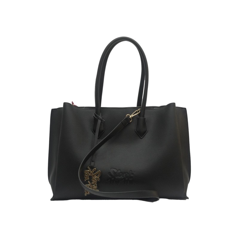 borsa secret pon pon DONNA BLACK - ALIDA TOTE  vista frontale