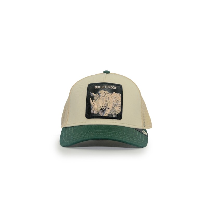 cappello goorin bros UNISEX PANNA E VERDE CHALK/GUARD - BULLETROOF TRUCKER - 101-2543-CHA02-O/S vista frontale