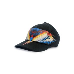 cappello marcelo burlon county of milan UNISEX 110/93 NERO E YELLOW WINGS - COMAF250185 vista laterale