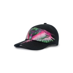 cappello marcelo burlon county of milan UNISEX 110/94 NERO E PINK WINGS - COMAF250186 vista laterale