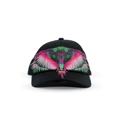cappello marcelo burlon county of milan UNISEX 110/94 NERO E PINK WINGS - COMAF250186 vista frontale