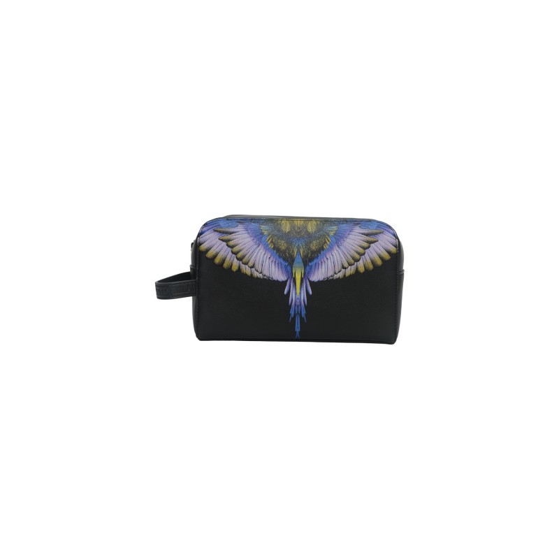 beauty case marcelo burlon county of milan UOMO NERO E BLUE WINGS - COMAF25015 vista frontale