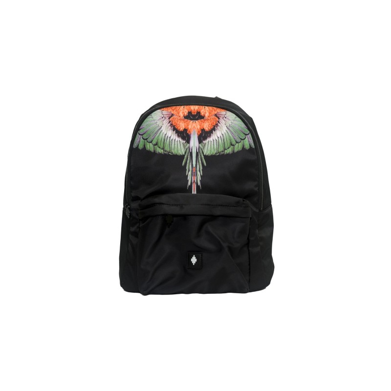 zaino marcelo burlon county of milan UNISEX NERO E GREEN WINGS - COMAF250110 vista frontale