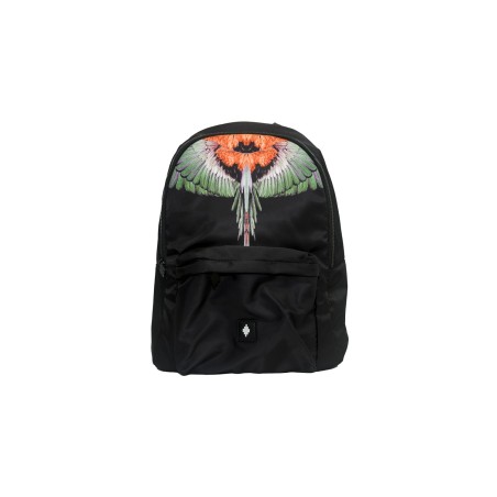 zaino marcelo burlon county of milan UNISEX NERO E GREEN WINGS - COMAF250110 vista frontale