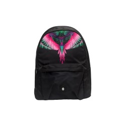 zaino marcelo burlon county of milan UNISEX NERO E PINK WINGS - COMAF250108 vista frontale