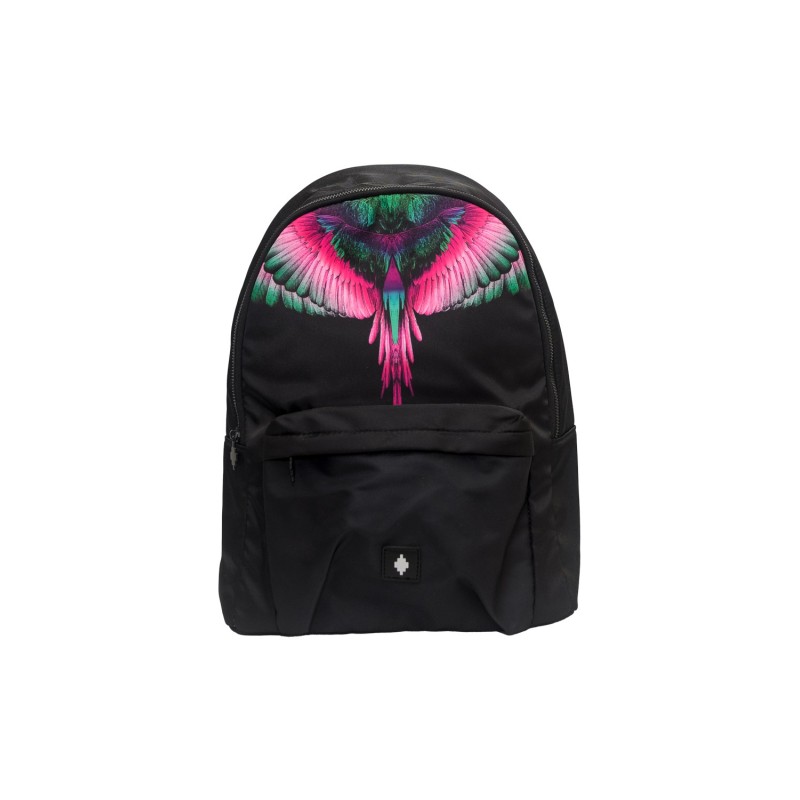 zaino marcelo burlon county of milan UNISEX NERO E PINK WINGS - COMAF250108 vista frontale