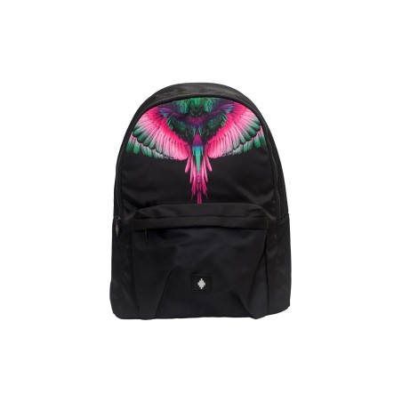 zaino marcelo burlon county of milan UNISEX NERO E PINK WINGS - COMAF250108 vista frontale