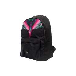 zaino marcelo burlon county of milan UNISEX NERO E PINK WINGS - COMAF250108 vista laterale