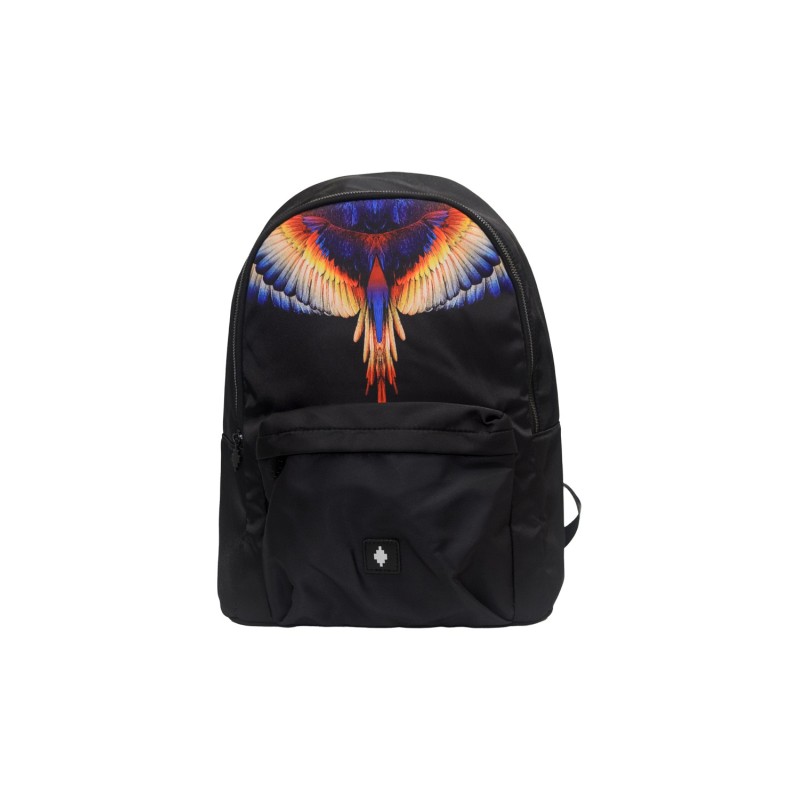 zaino marcelo burlon county of milan UNISEX NERO E YELLOW WINGS - COMAF250107 vista frontale