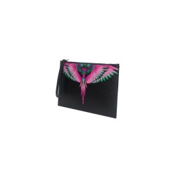 pochette marcelo burlon county of milan UOMO NERA E PINK WINGS - COMAF250134 vista laterale