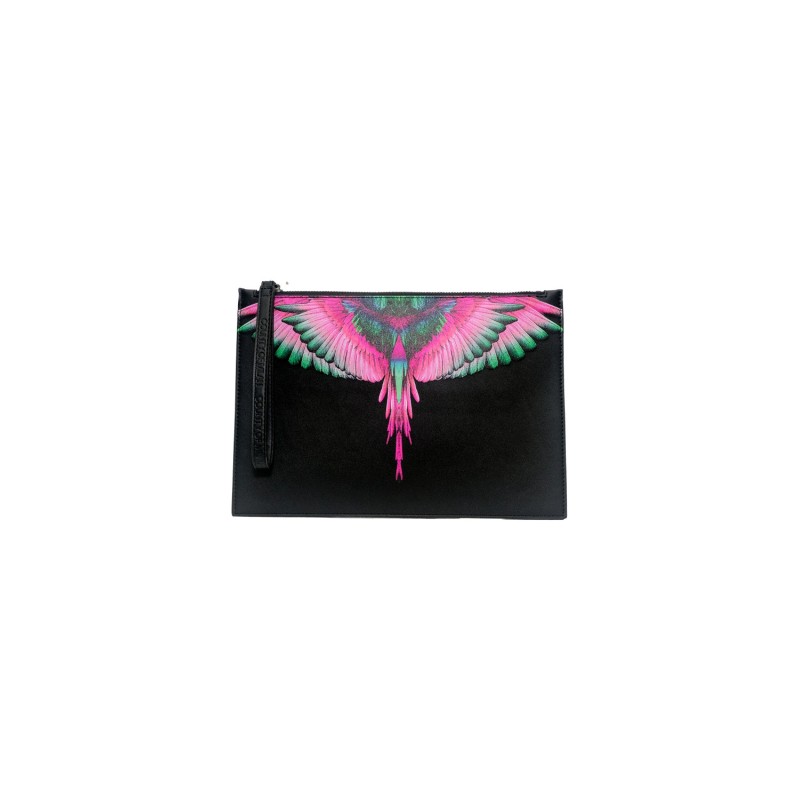 pochette marcelo burlon county of milan UOMO NERA E PINK WINGS - COMAF250134 vista frontale