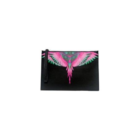 pochette marcelo burlon county of milan UOMO NERA E PINK WINGS - COMAF250134 vista frontale