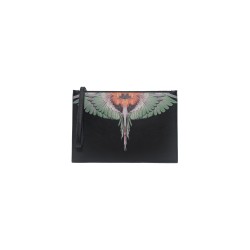 pochette marcelo burlon county of milan UOMO NERA E GREEN WINGS - COMAF250136 vista frontale